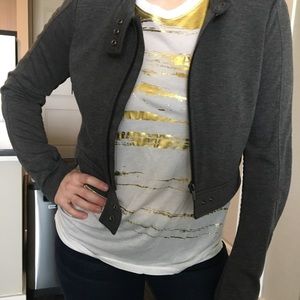 BCBGMaxAzria gray motorcycle style jacket